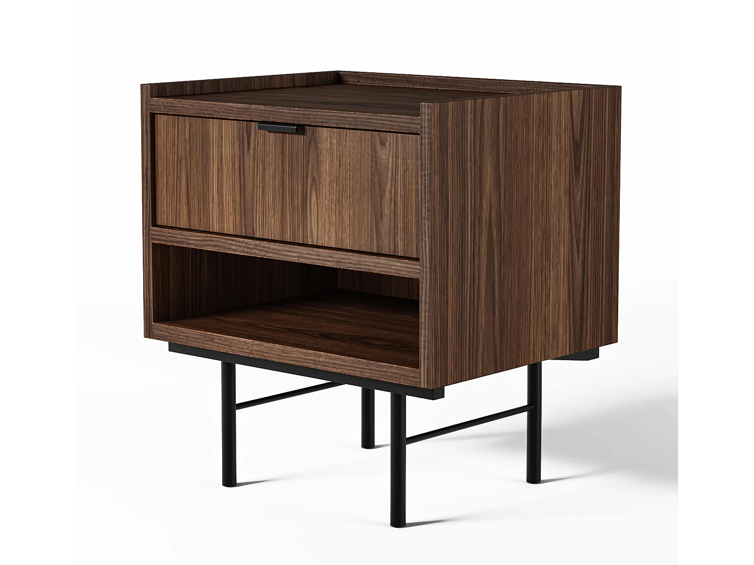 AX LIVING Nordiva Table de chevet 40 cm Warmia Walnut bois moderne