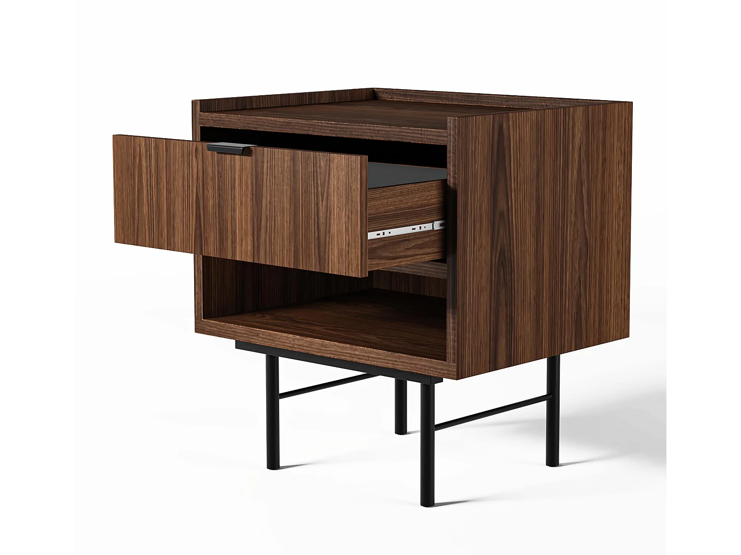 AX LIVING Nordiva Table de chevet 40 cm Warmia Walnut bois moderne