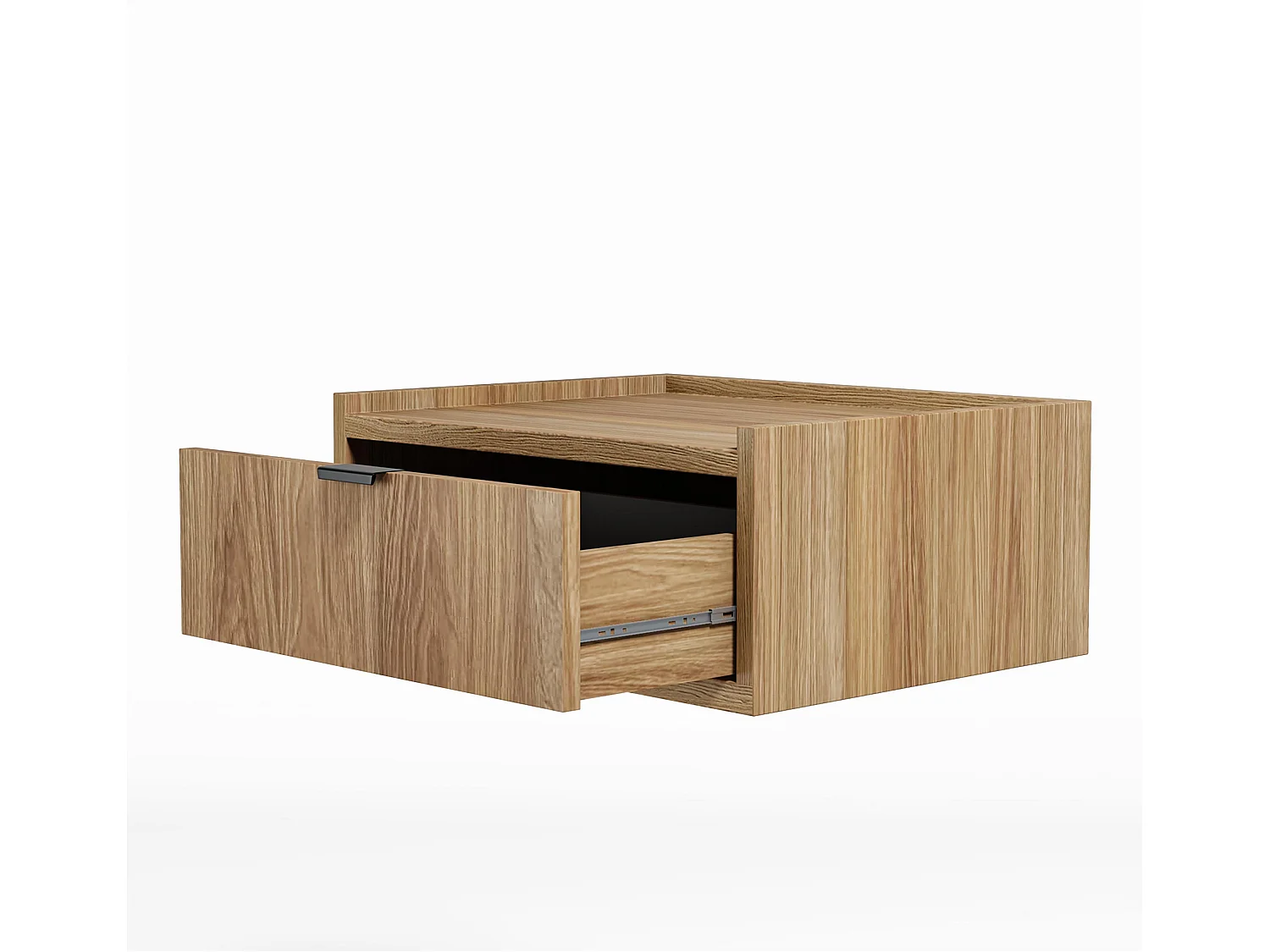 AX LIVING Nordiva Table de chevet suspendue 40 cm Hikora Natur avec tiroir