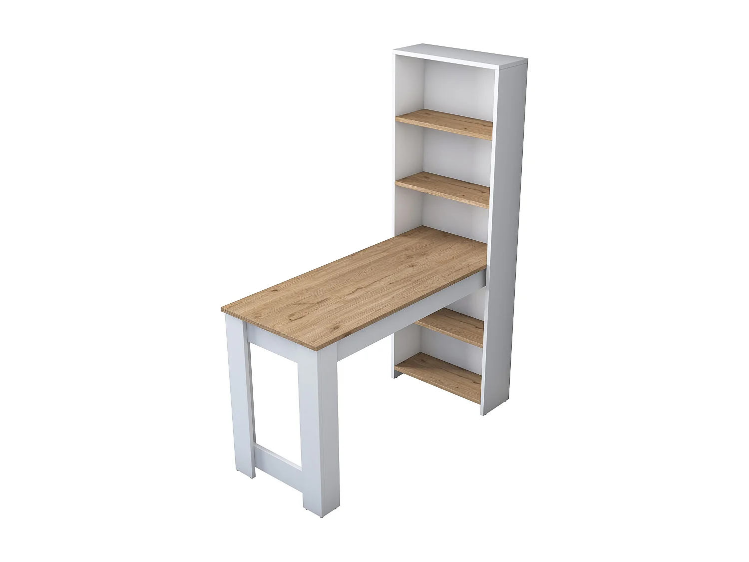"Ferna Träsminkbord med Hyllor - Brun - 120 x 54 x 154 cm - Elegant Design"
