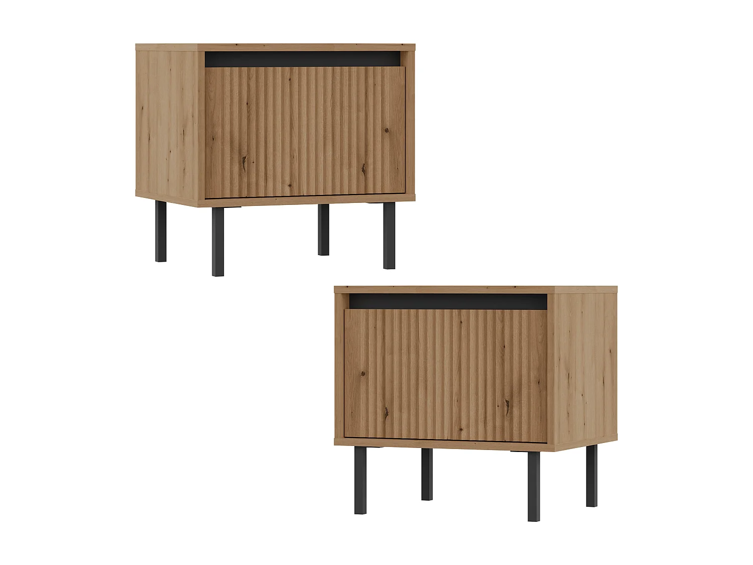 AX LIVING Table de chevet BODRUM lot de 2 1 tiroir chêne Evoke