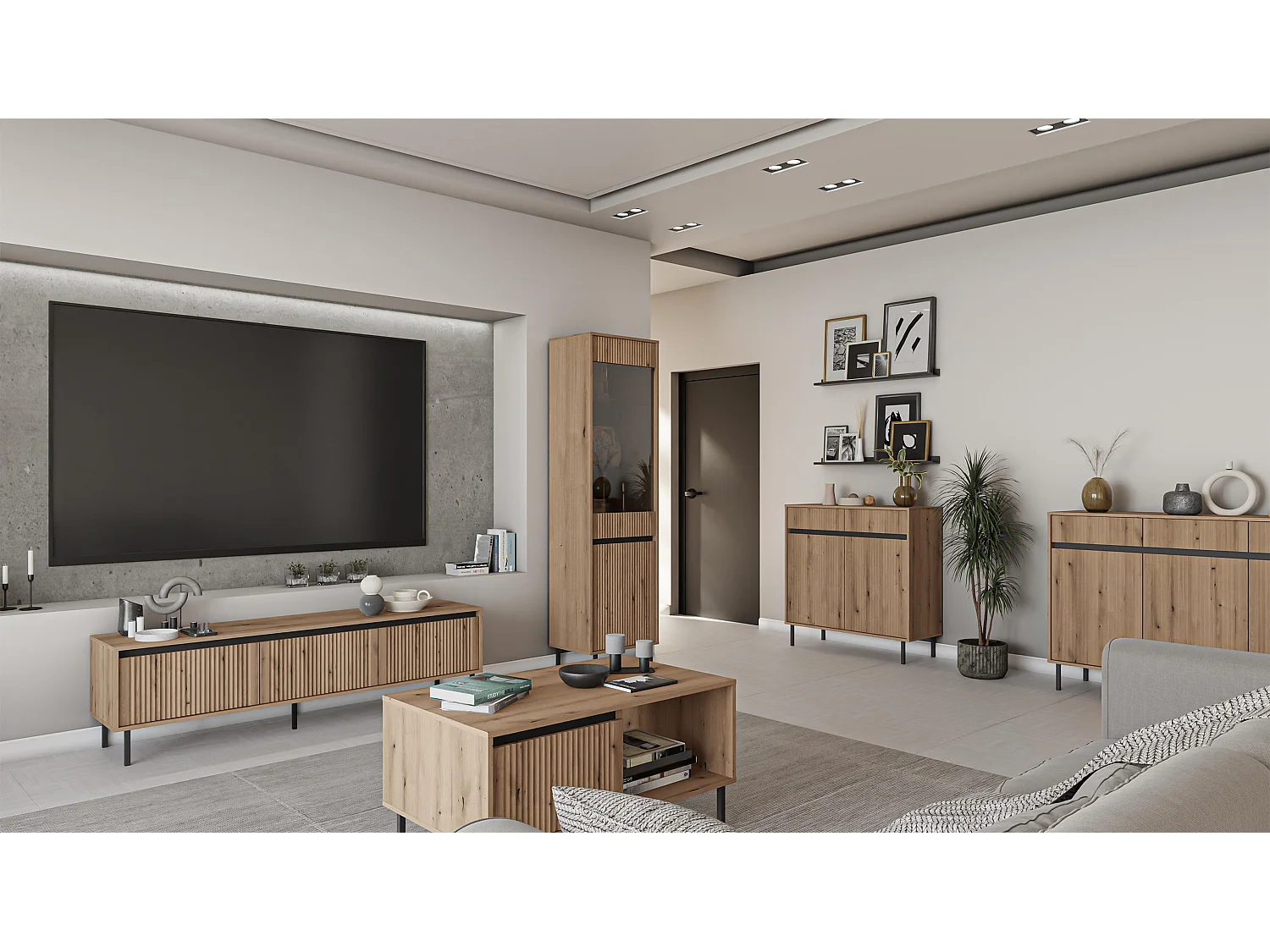 AX LIVING Table de chevet BODRUM lot de 2 1 tiroir chêne Evoke