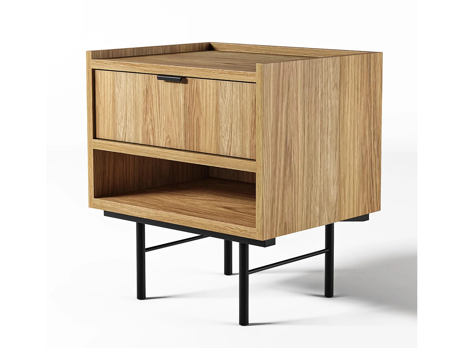 AX LIVING Nordiva Table de chevet 40 cm Hikora Natur bois moderne