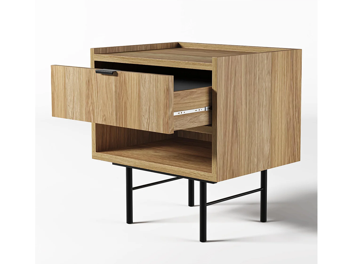 AX LIVING Nordiva Table de chevet 40 cm Hikora Natur bois moderne