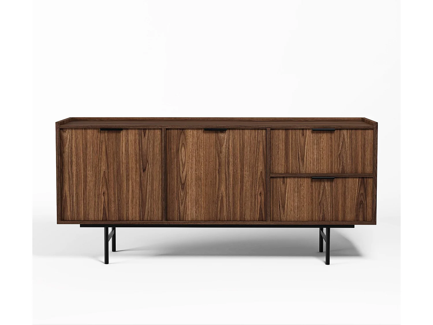 AX LIVING Nordiva Buffet 150 cm avec tiroir Warmia Walnut bois