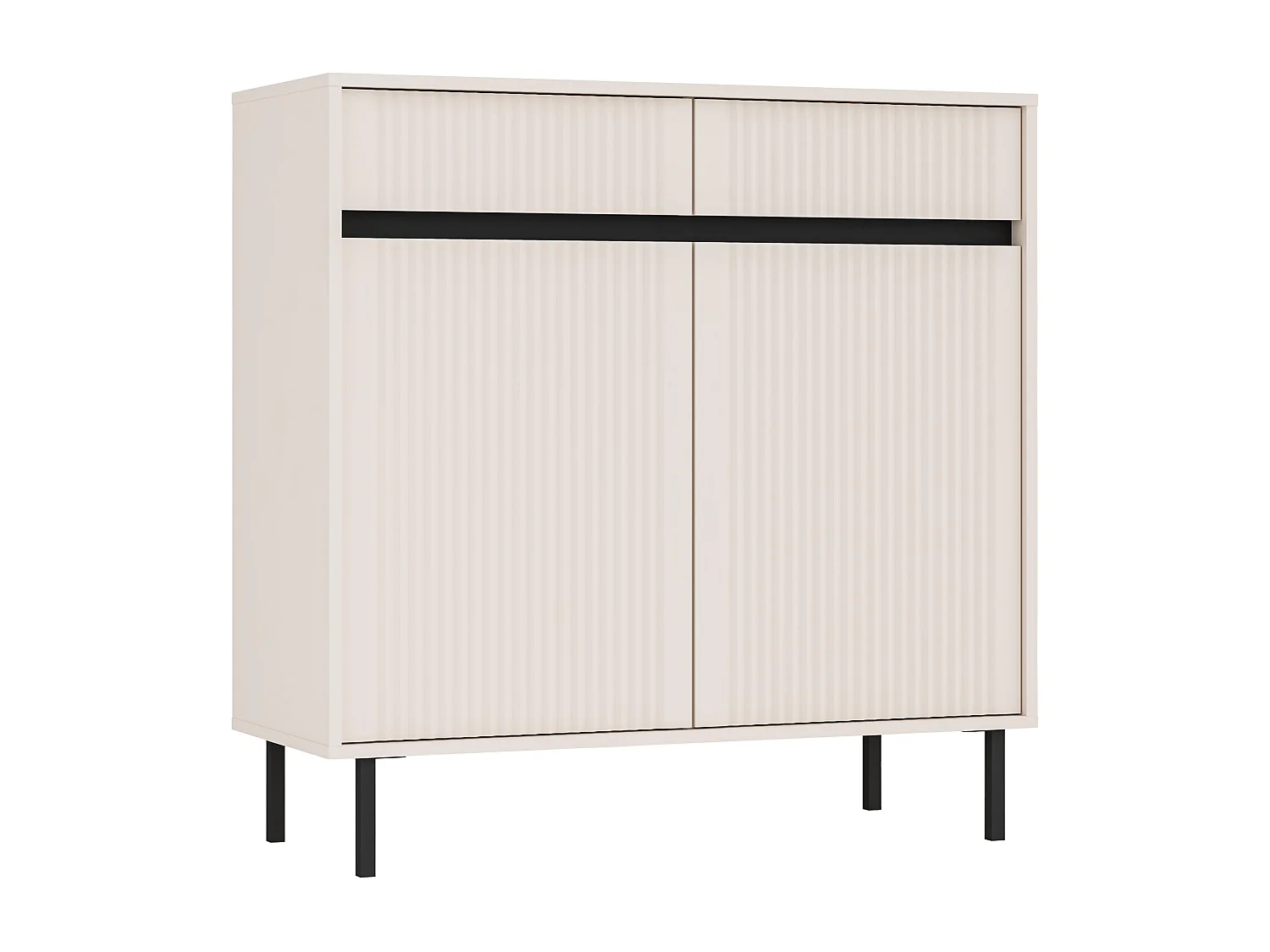 AX LIVING Buffet BODRUM 2 portes 2 tiroirs 100 cm beige sable