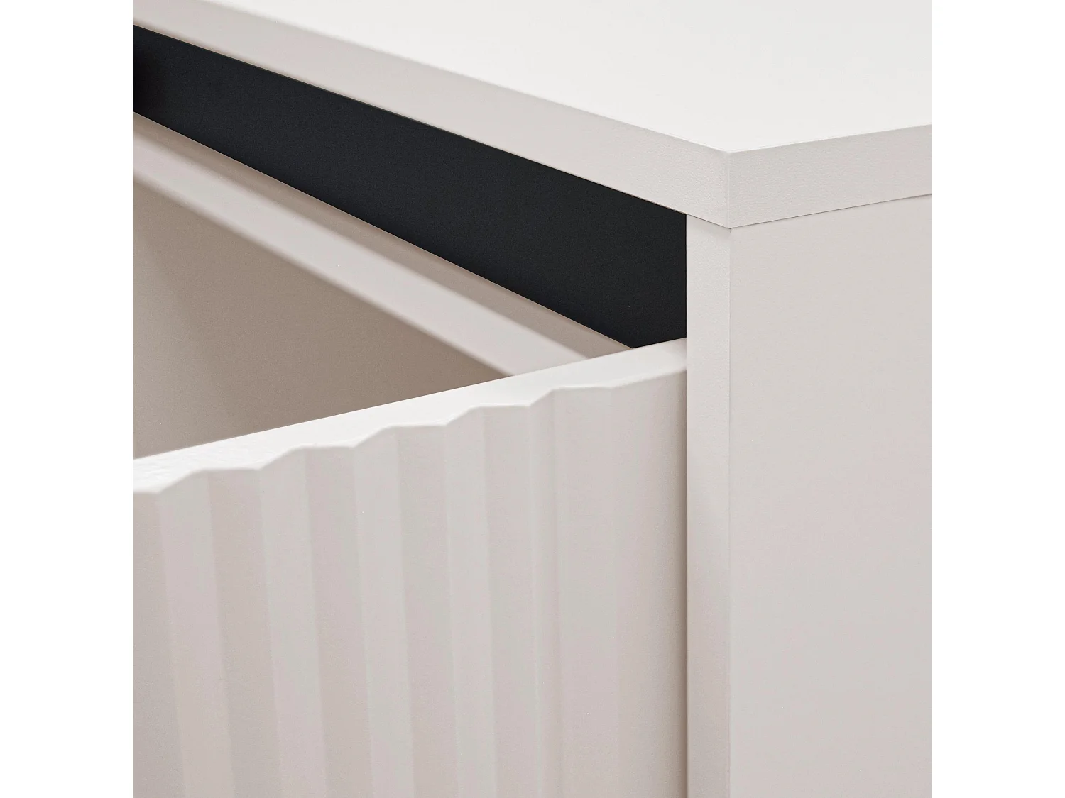 AX LIVING Buffet BODRUM 2 portes 2 tiroirs 100 cm beige sable