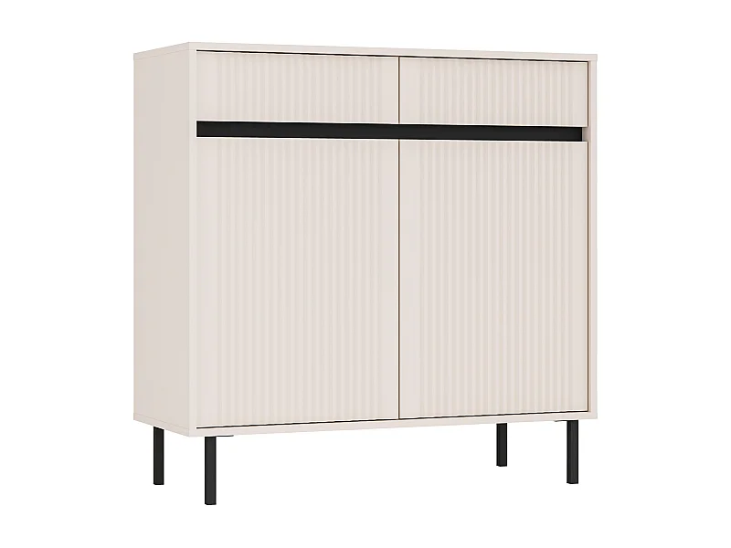 AX LIVING Buffet BODRUM 2 portes 2 tiroirs 100 cm beige sable
