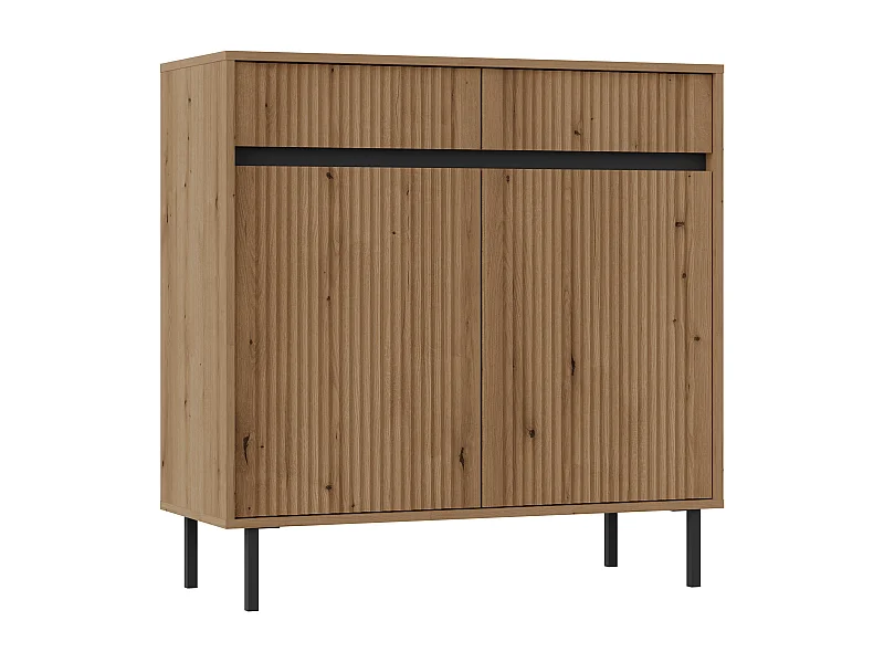 AX LIVING Buffet BODRUM 2 portes 2 tiroirs 100 cm chêne Evoke