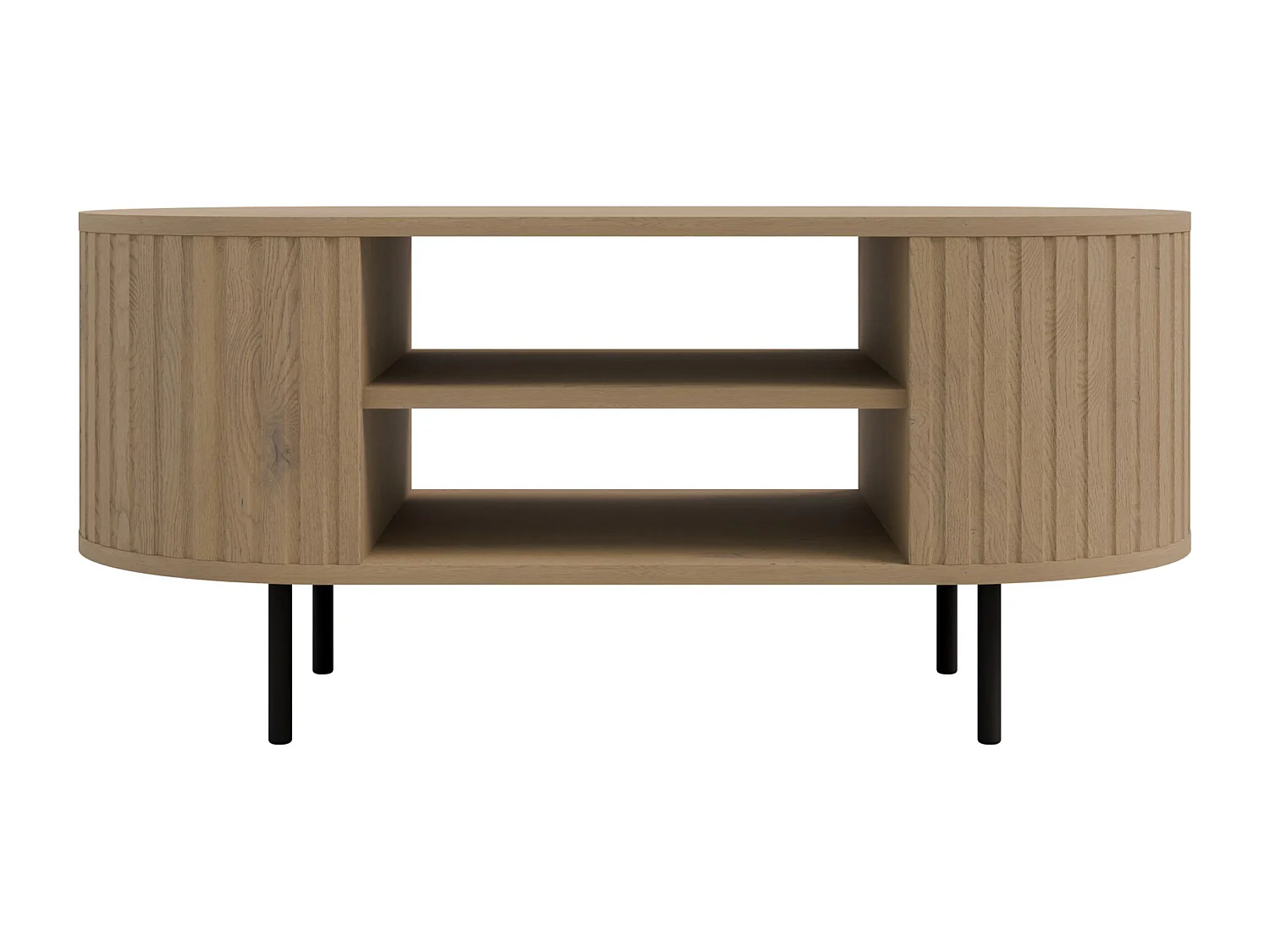 AX LIVING Salontafel Halay eiken Cremona ribbelstructuur 100 cm ronde randen