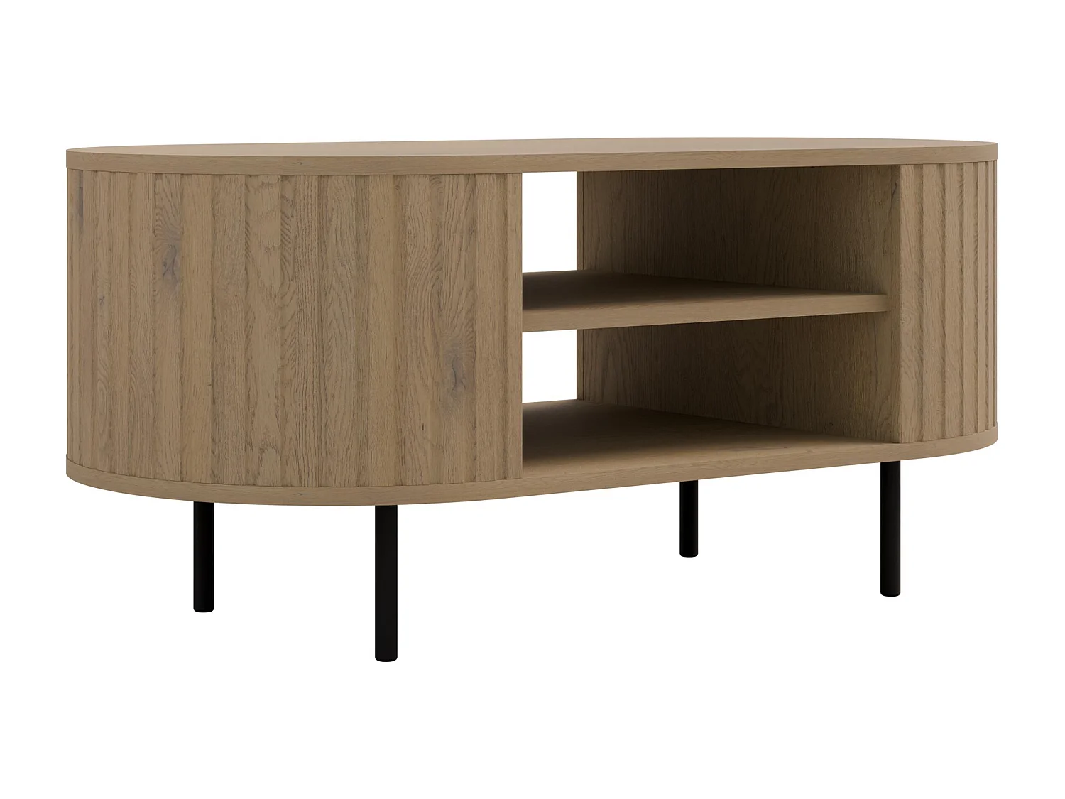 AX LIVING Salontafel Halay eiken Cremona ribbelstructuur 100 cm ronde randen