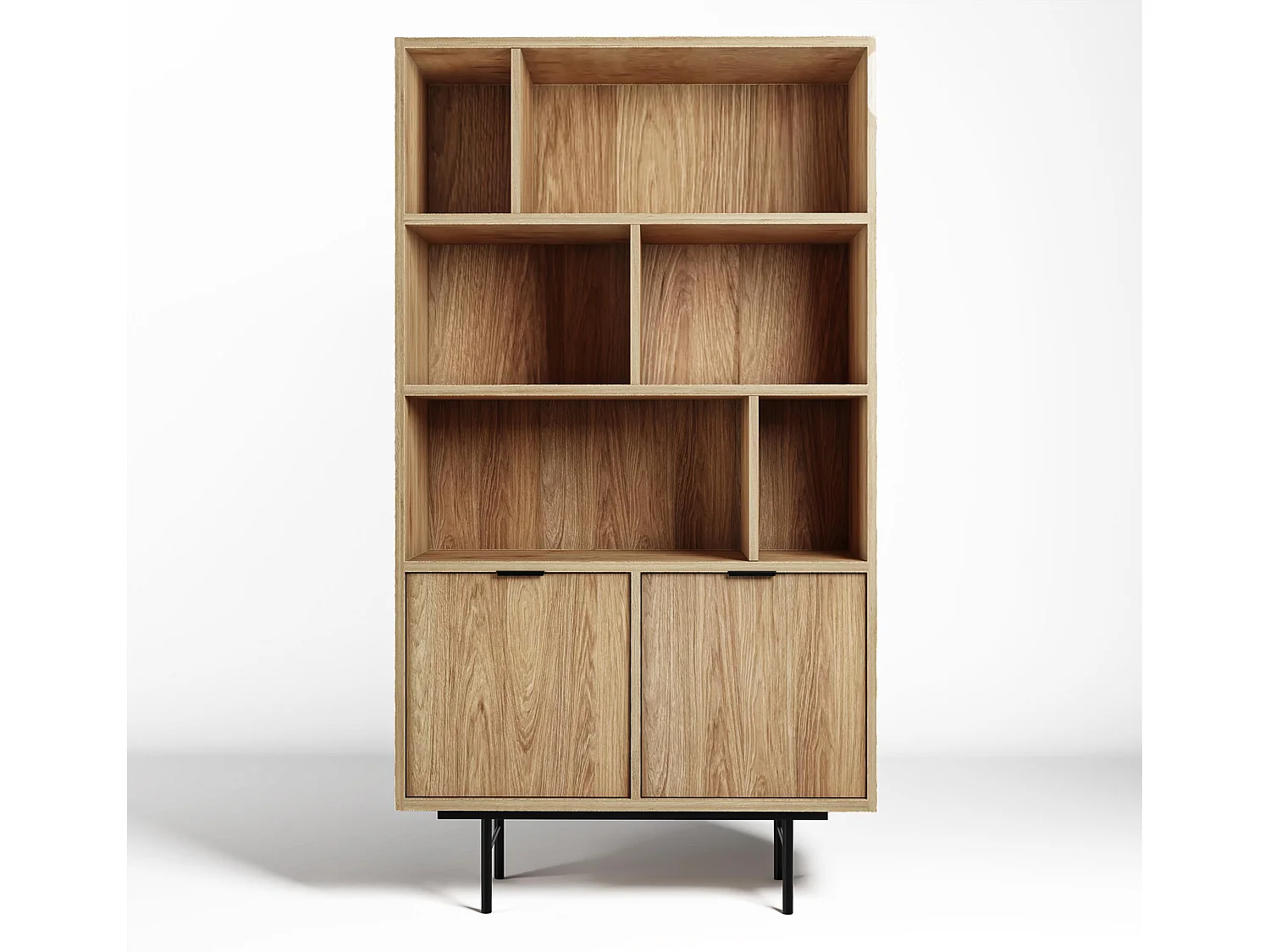 AX LIVING Nordiva Holz Bücherregal 90 cm Hikora Natur Regal Modern