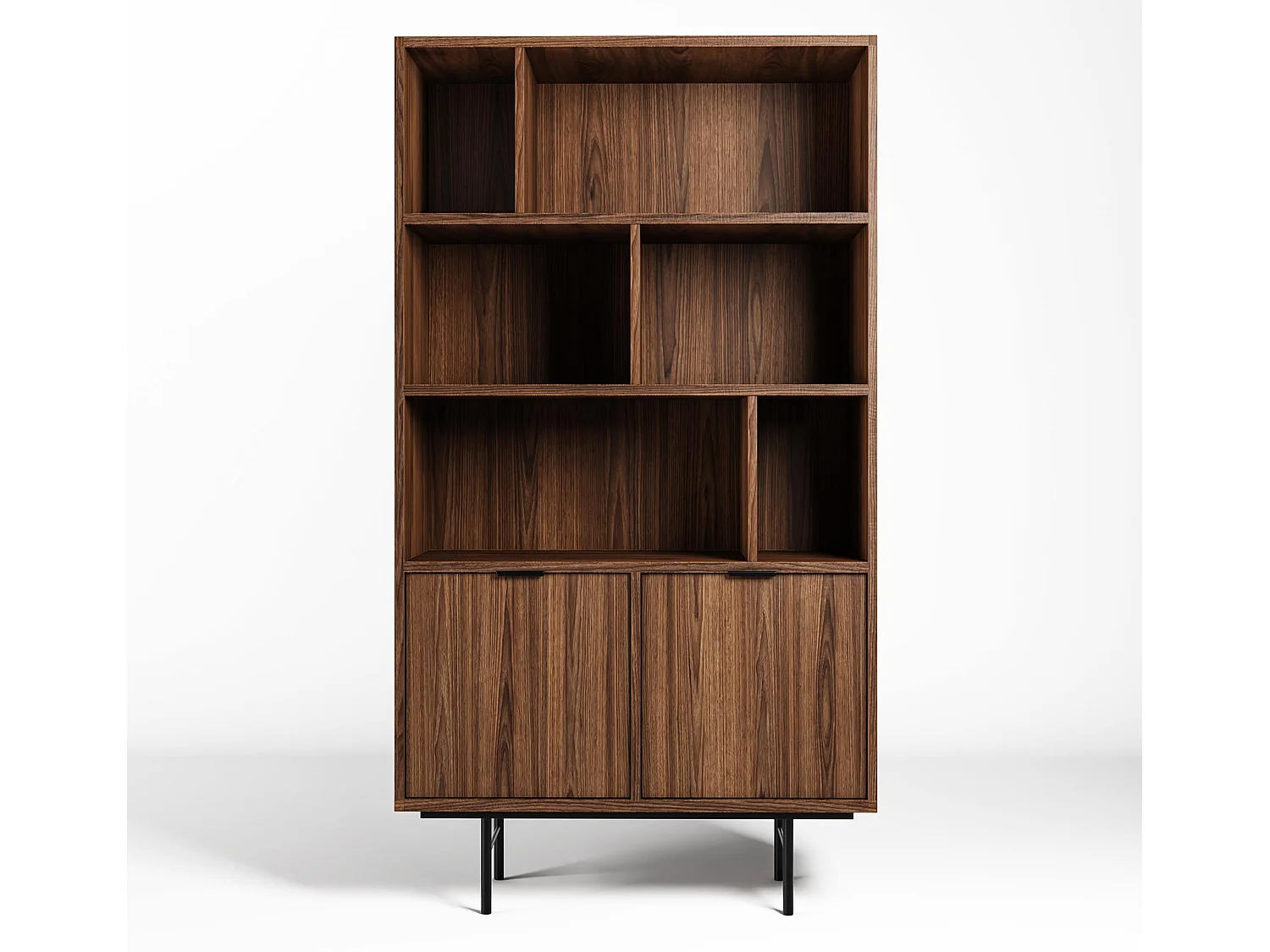 AX LIVING Nordiva Holz Bücherregal 90 cm Warmia Walnut Modern Regal
