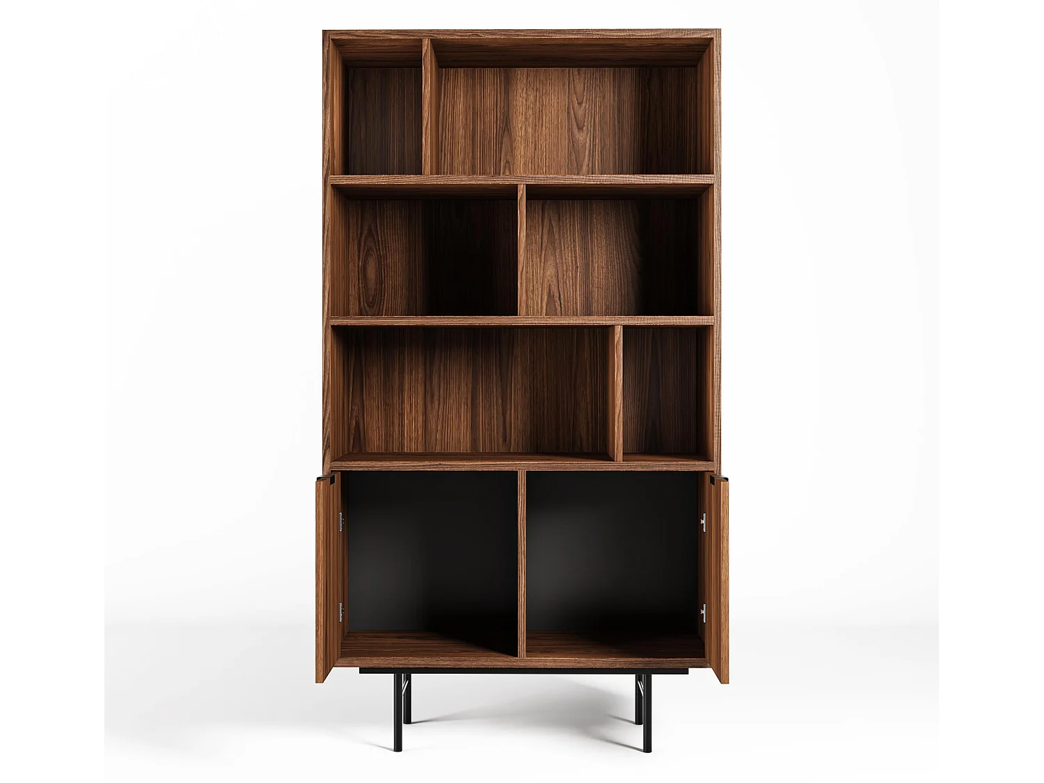 AX LIVING Nordiva Holz Bücherregal 90 cm Warmia Walnut Modern Regal