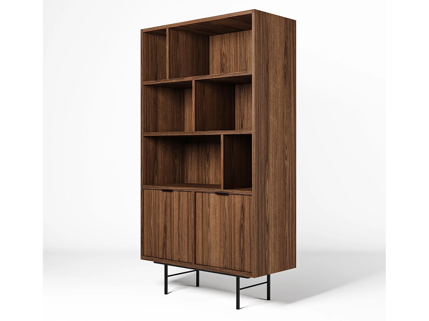 AX LIVING Nordiva Holz Bücherregal 90 cm Warmia Walnut Modern Regal