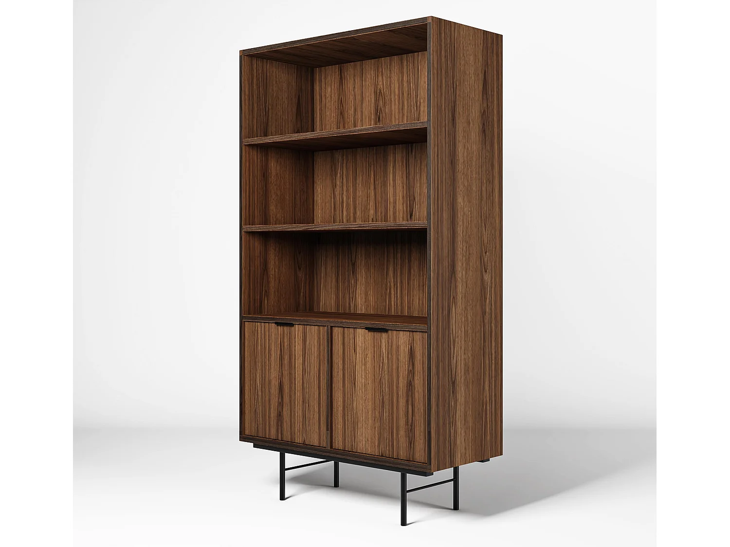 AX LIVING Nordiva Holz Bücherregal 90 cm Warmia Walnut Modern Regal