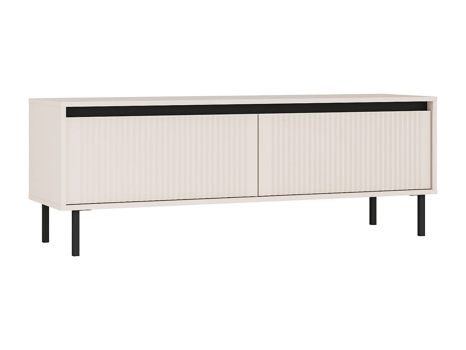 AX LIVING TV-Lowboard BODRUM RTV-Schrank 2 Schubladen 140 cm Sandbeige