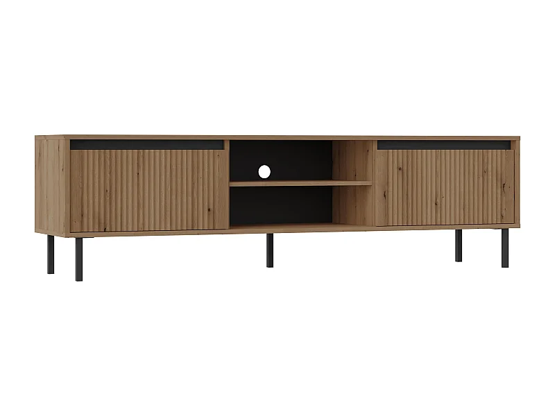 AX LIVING TV-Lowboard BODRUM RTV-Schrank 2 Schubladen 178 cm Eiche Evoke