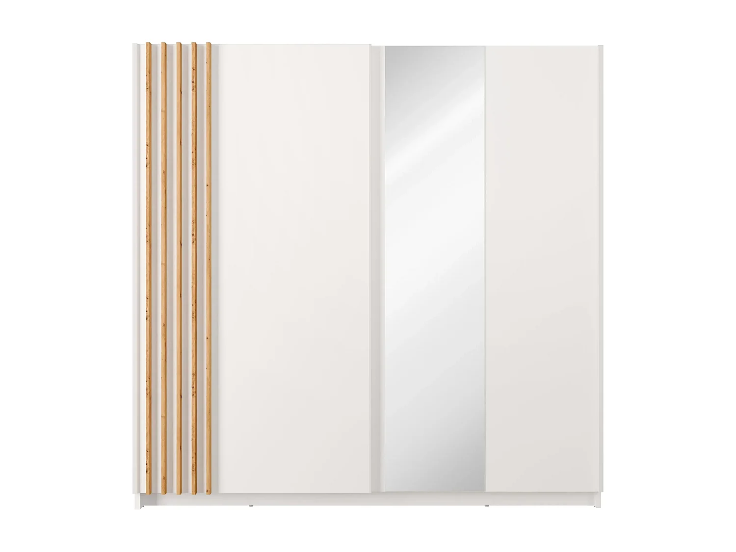 AX LIVING Kledingkast Beralto wit met spiegel 200 cm lamellen