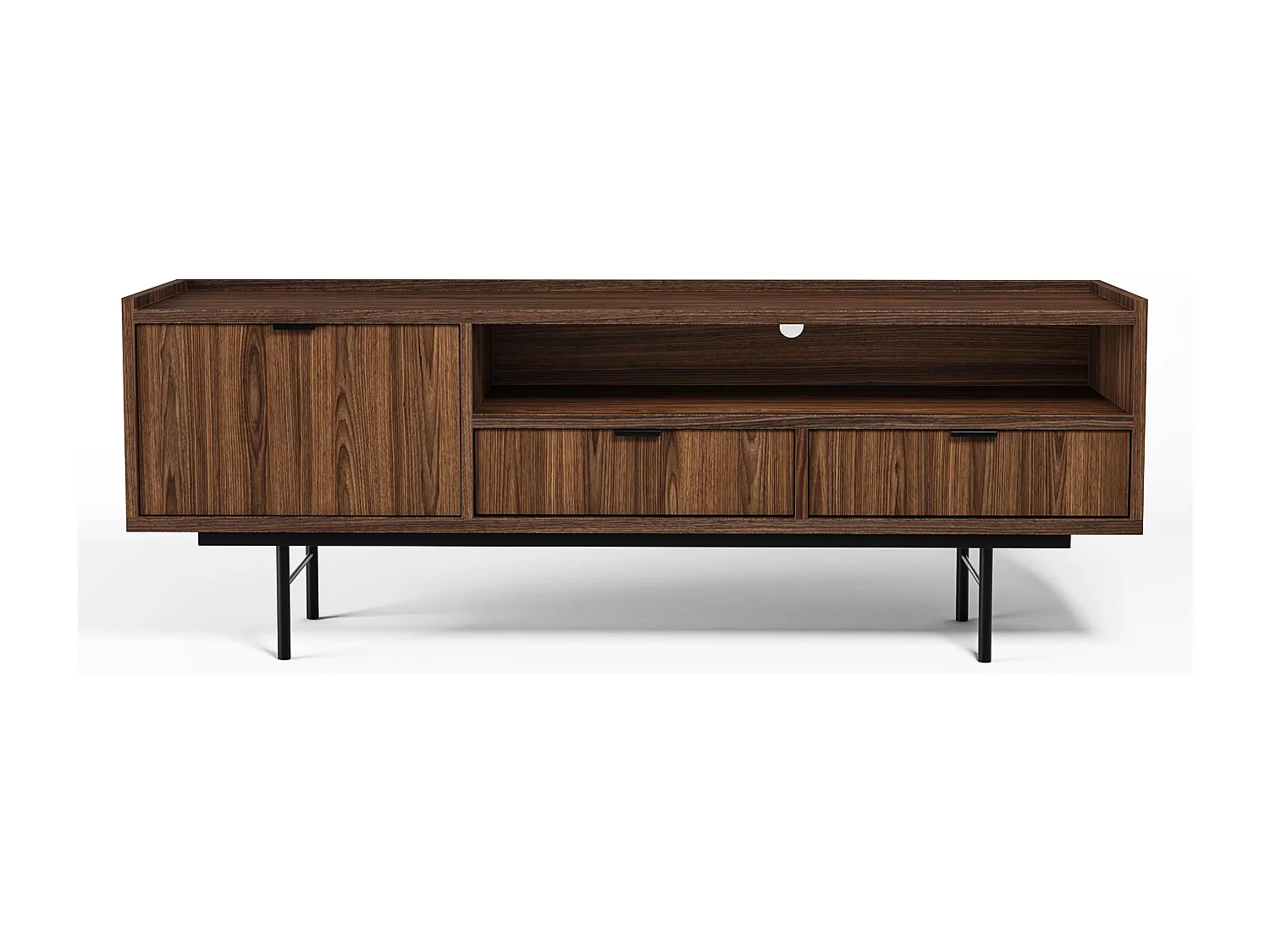 AX LIVING Nordiva Lowboard 150 cm Warmia Walnut Holz TV Möbel Modern