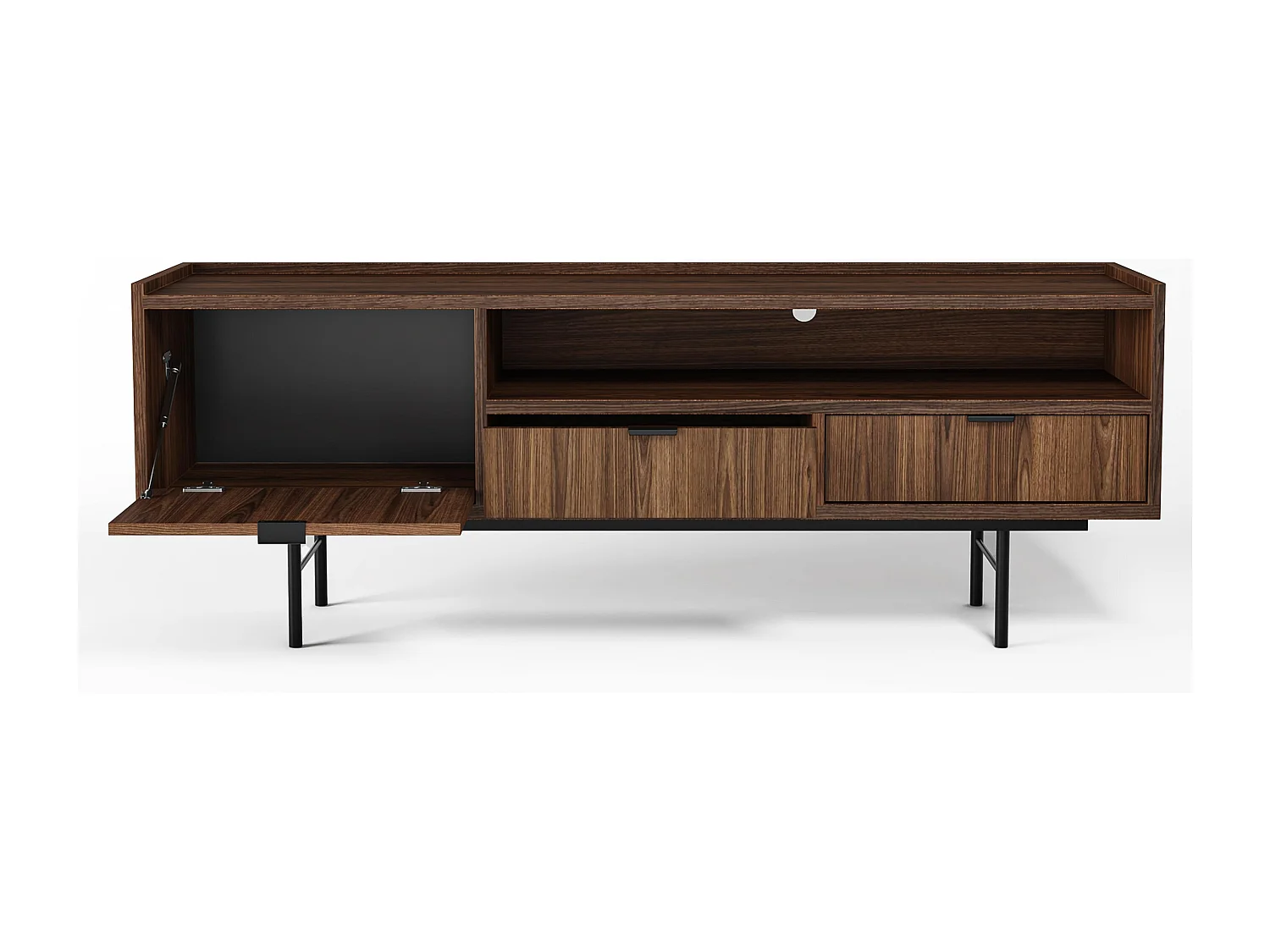 AX LIVING Nordiva Lowboard 150 cm Warmia Walnut Holz TV Möbel Modern