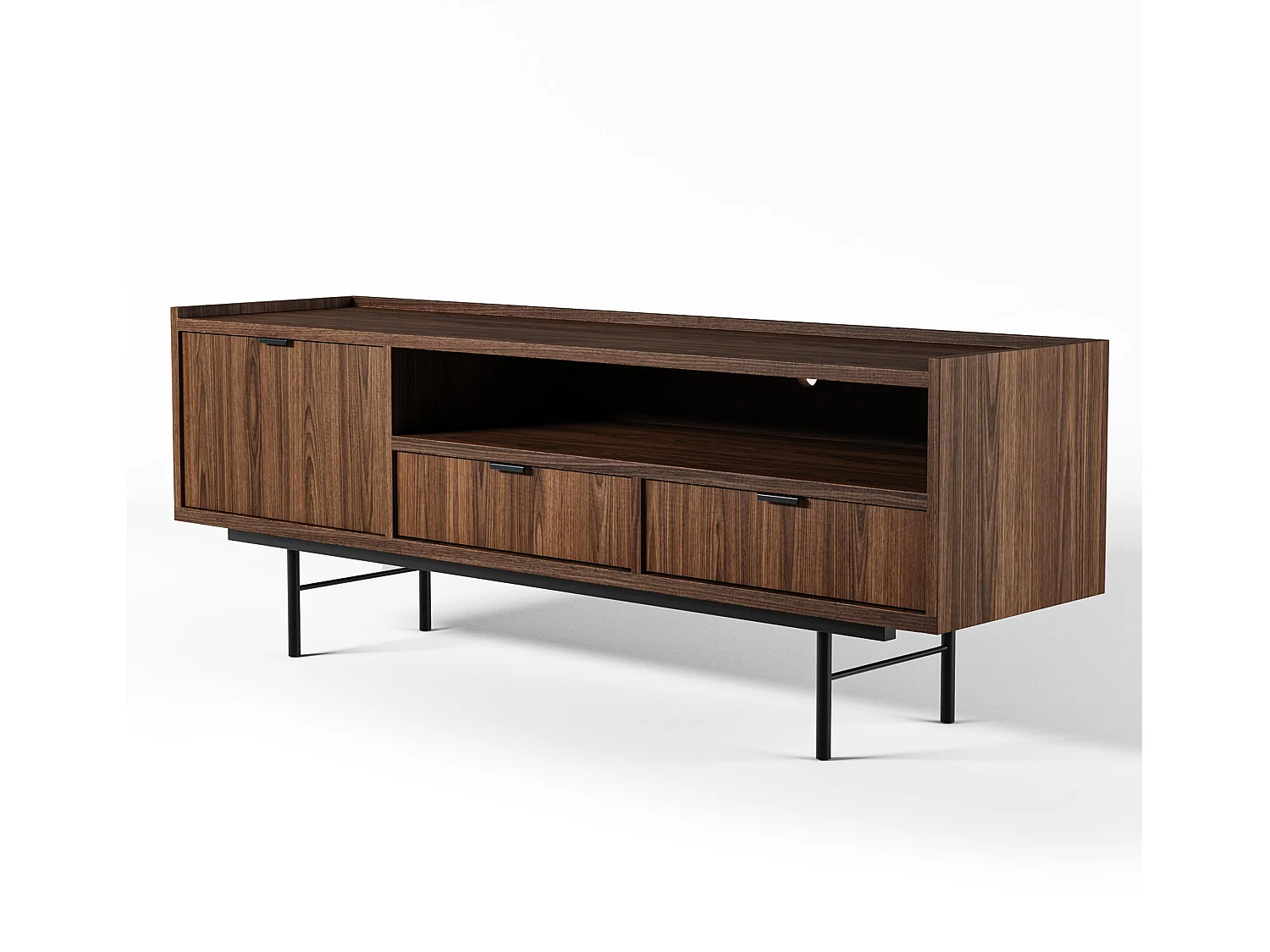 AX LIVING Nordiva Lowboard 150 cm Warmia Walnut Holz TV Möbel Modern