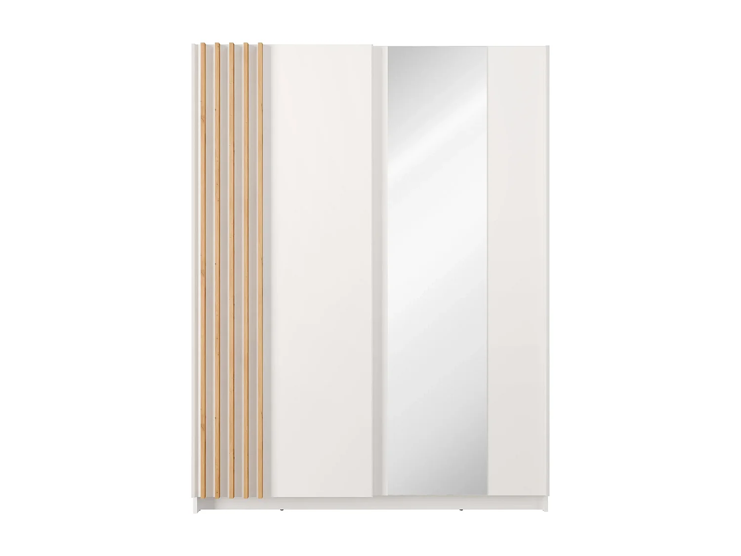 AX LIVING Kledingkast Beralto wit met spiegel 150 cm lamellen