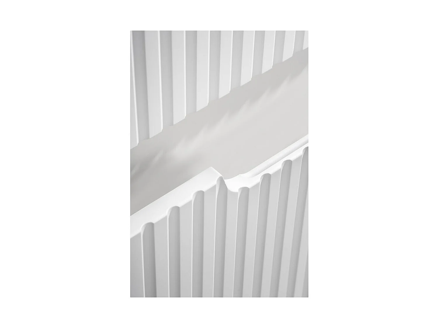 Ensemble VANO blanc 150cm : meubles sous vasque à tiroirs et placards + plan pour vasque + deux vasques à poser + colonne