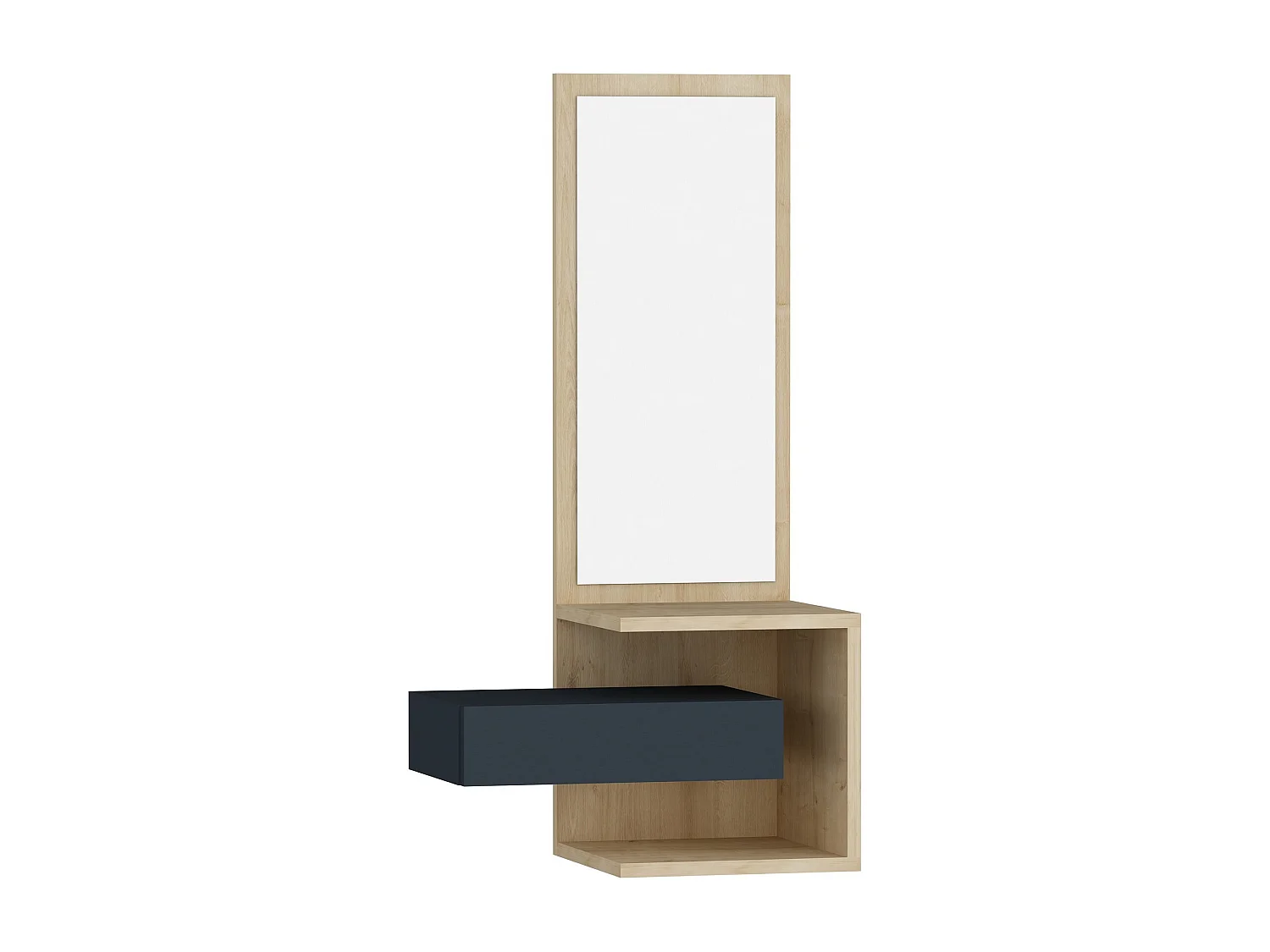 Halmeubel "Stella" van antraciet eikenhout, 3 planken, 49x31x90 cm, modern design en praktische opbergruimte