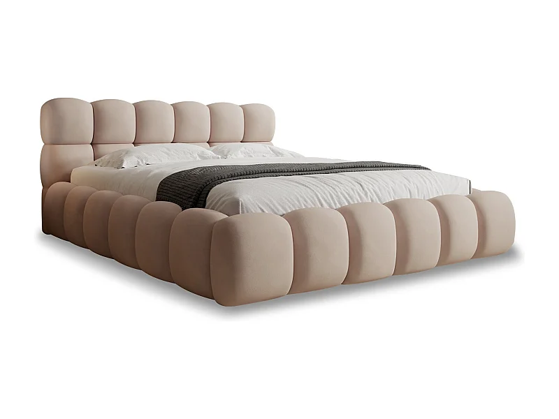 Lit coffre Tomaso 140cm velours Beige