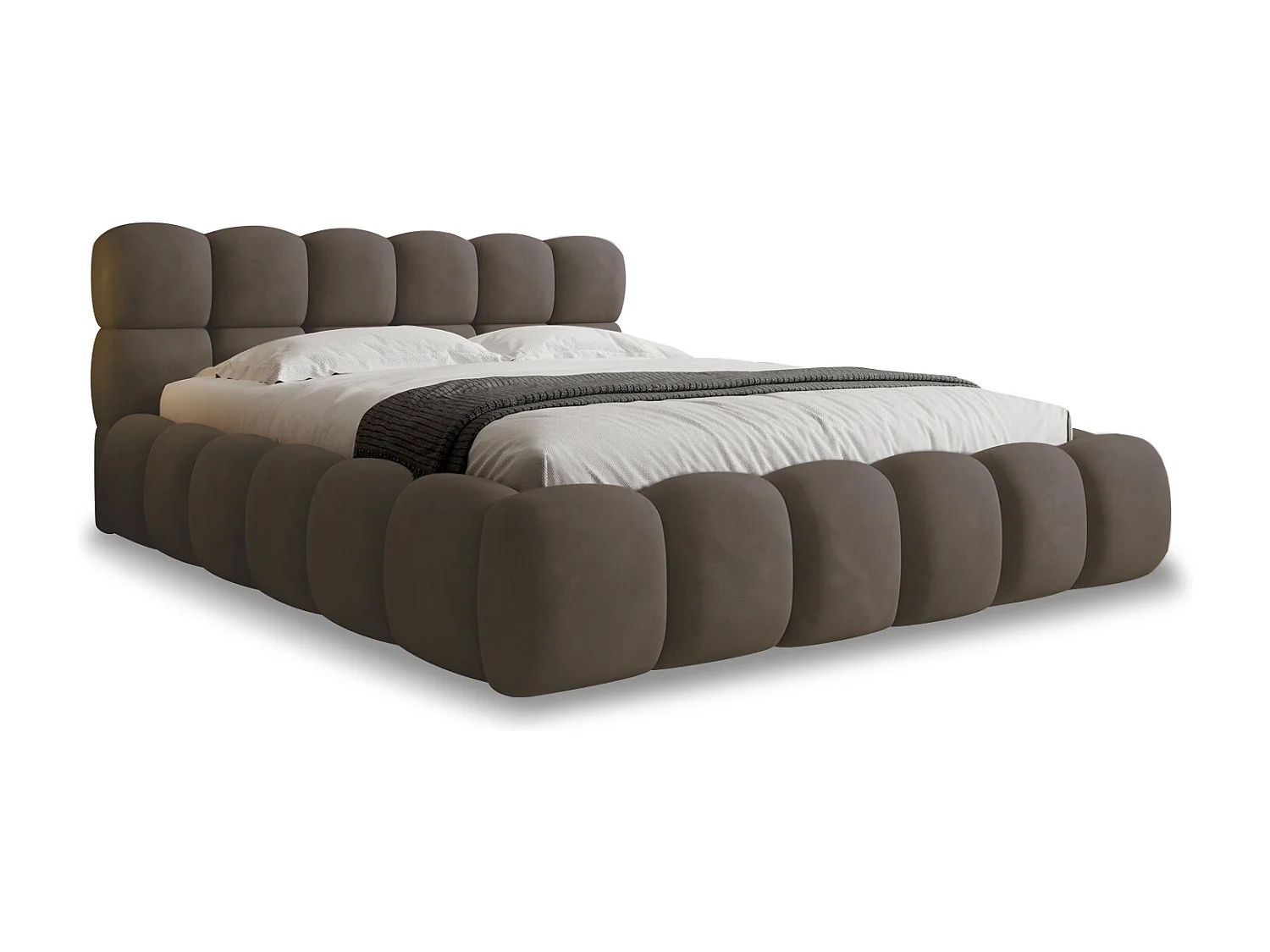 Lit coffre Tomaso 140cm velours Taupe