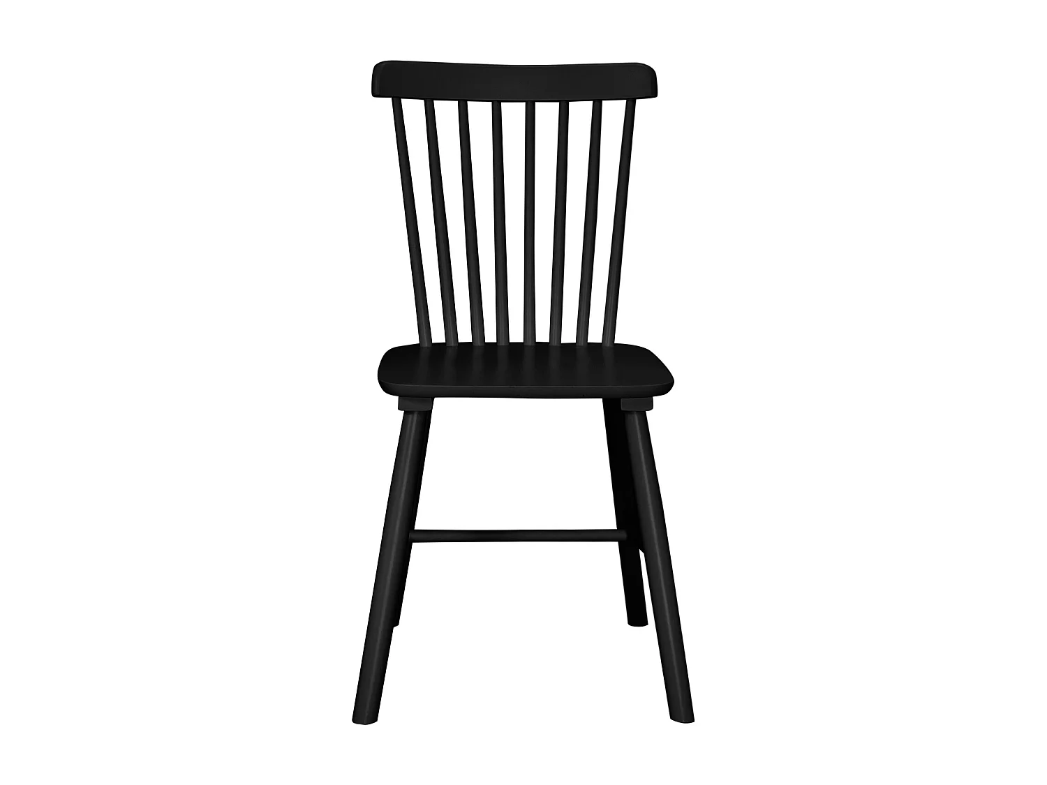 Set van 2 bistrostoelen met spijlen, massief hevea hout, MONA (Zwart)