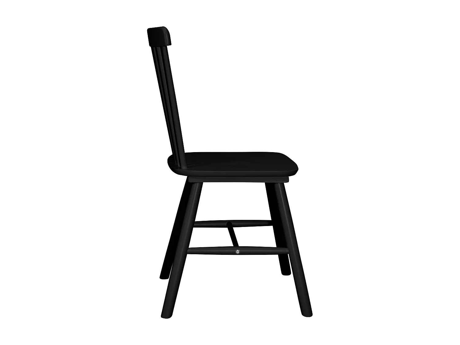 Set van 2 bistrostoelen met spijlen, massief hevea hout, MONA (Zwart)