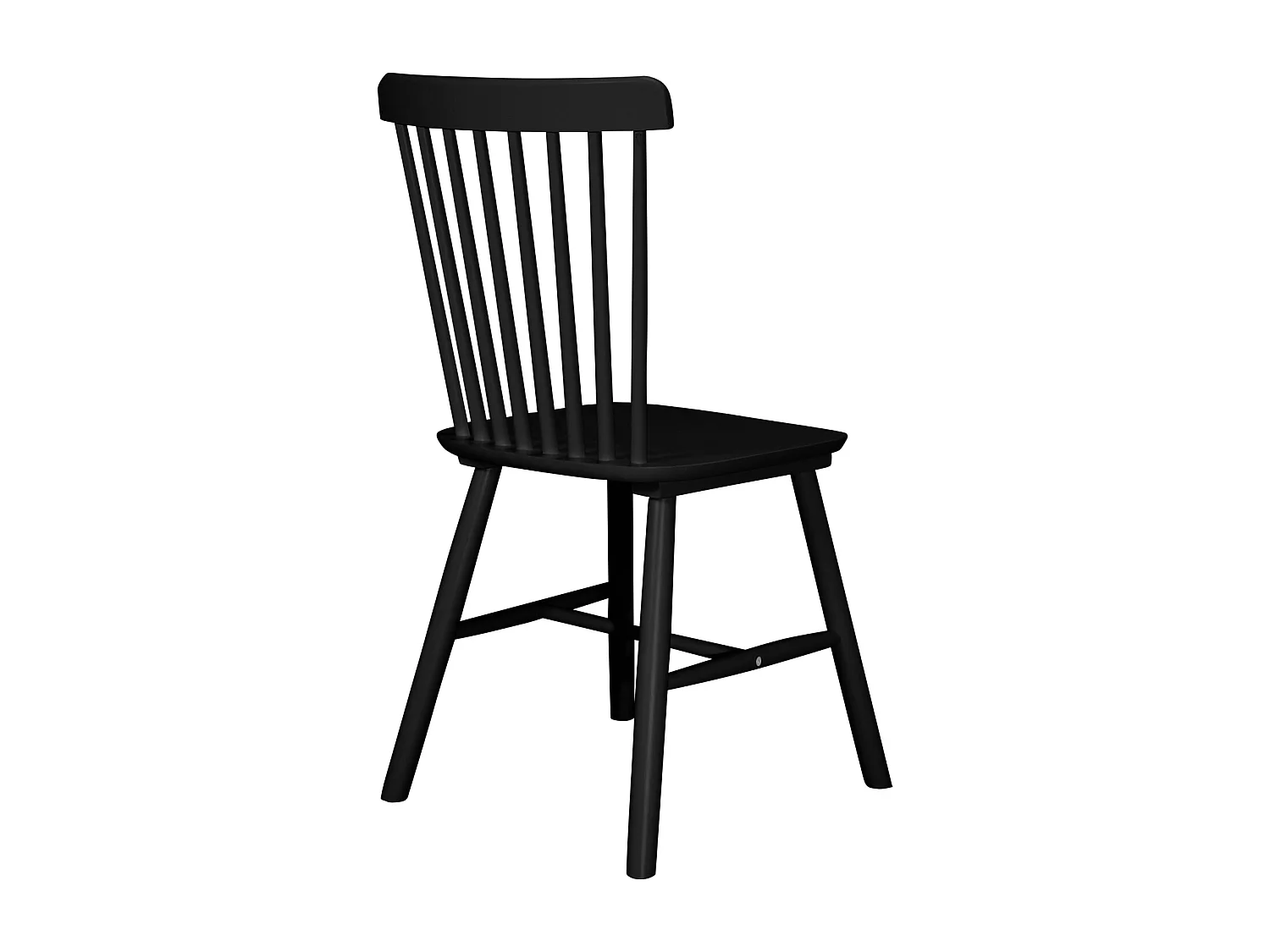 Set van 2 bistrostoelen met spijlen, massief hevea hout, MONA (Zwart)
