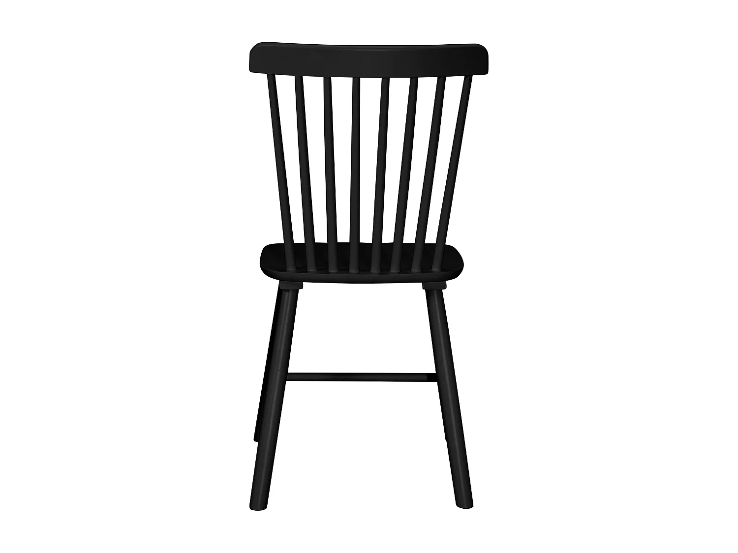 Set van 2 bistrostoelen met spijlen, massief hevea hout, MONA (Zwart)