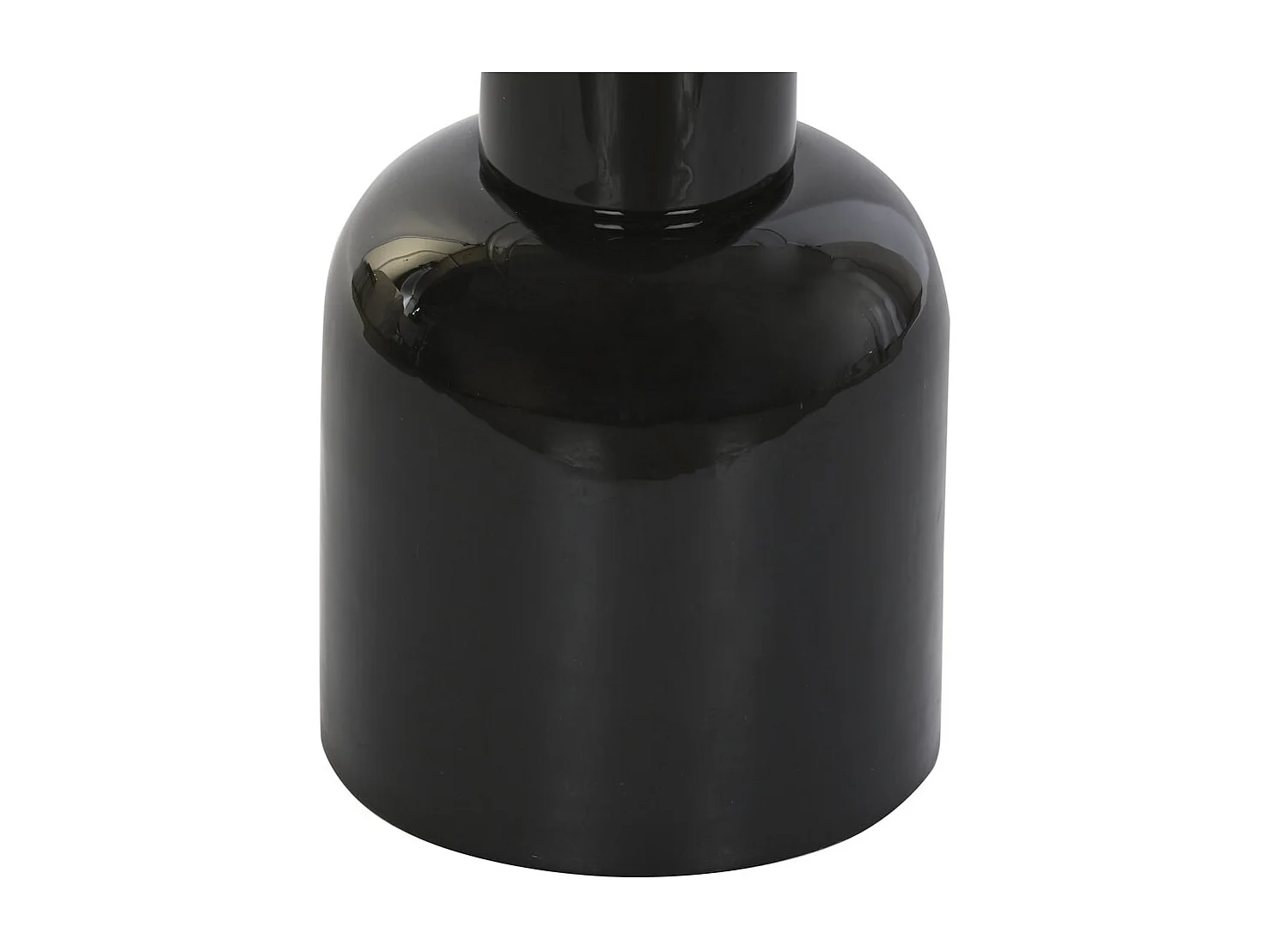 Bijzettafel van glas en ijzer, 41x41x57 cm, gelakt.