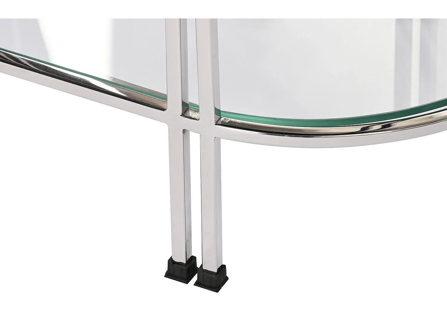 Mesa lateral de aço com espelho 70x35x63 cromada