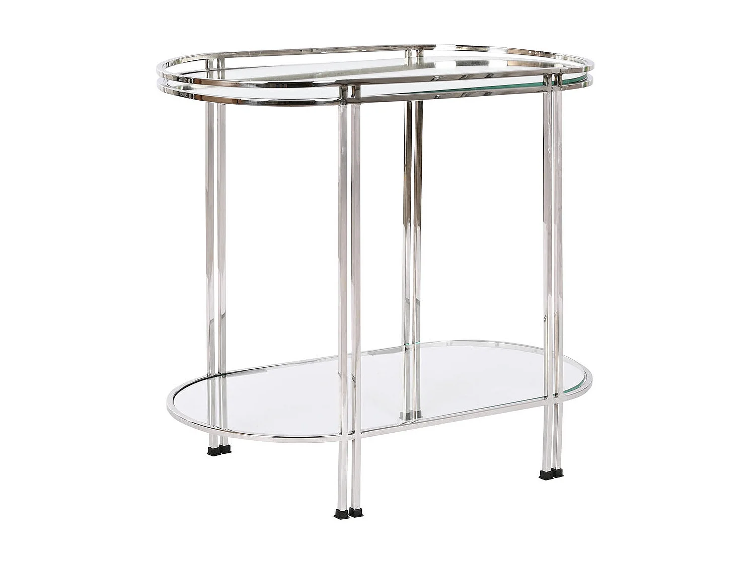 Mesa lateral de aço com espelho 70x35x63 cromada