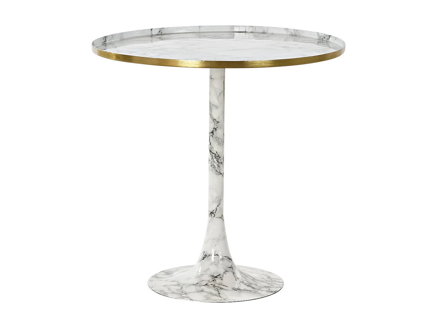 Aluminium bijzettafel 51x51x51 cm met marmerlook