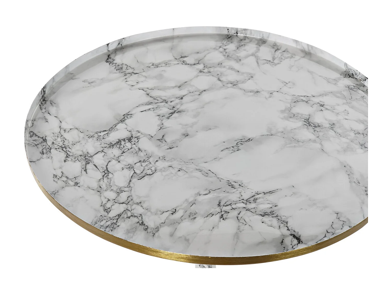 Aluminium bijzettafel 51x51x51 cm met marmerlook