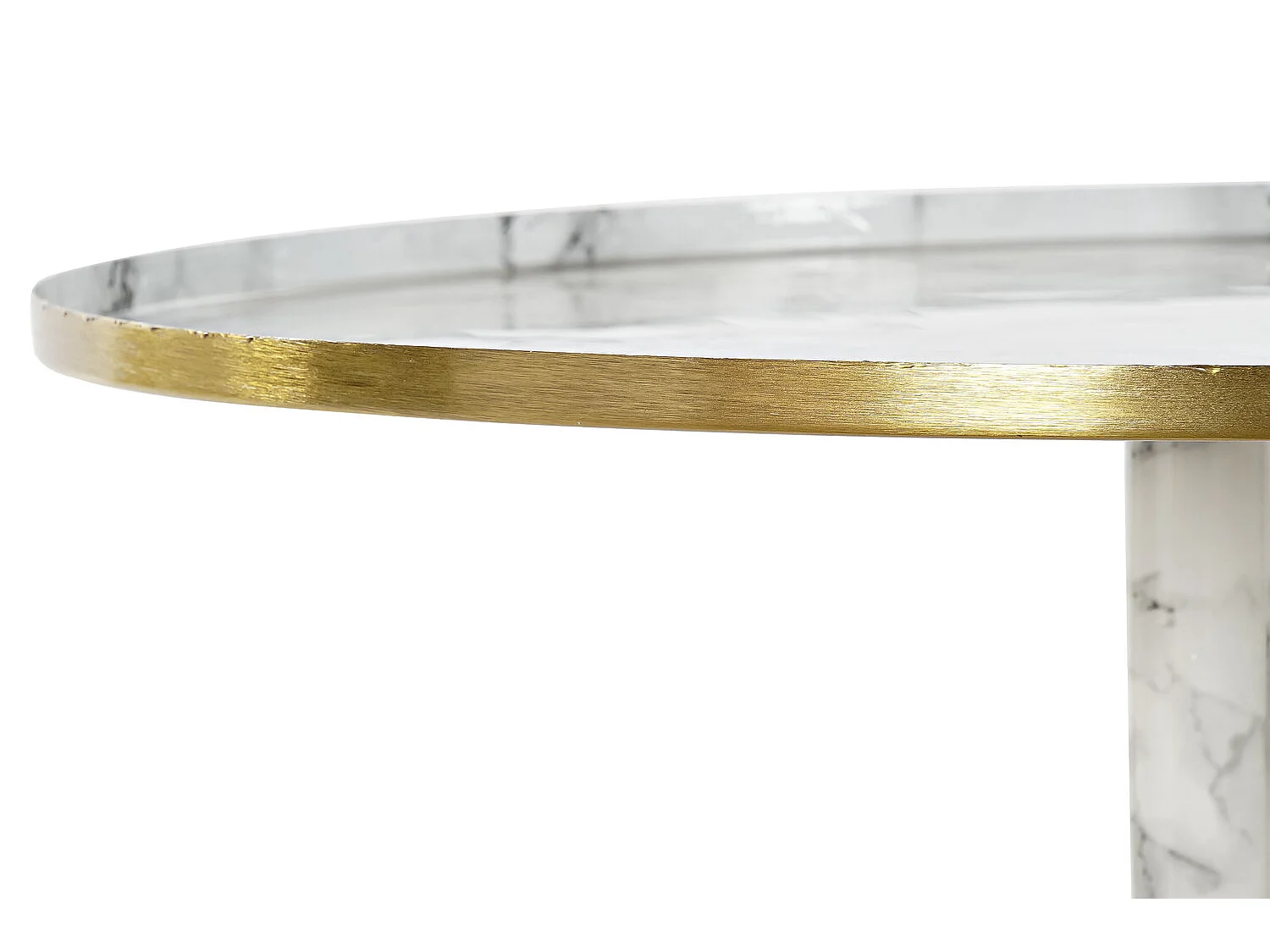 Aluminium bijzettafel 51x51x51 cm met marmerlook