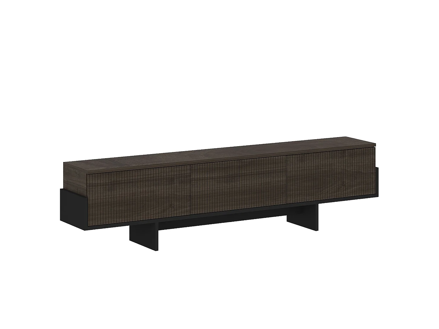 Meuble TV en bois "Hege" - 180 x 30 x 44 cm - Noir