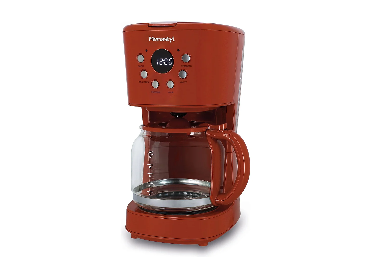 Menastyl - Cafetière Retro 1.5l En Polypropylène Et Acier Inoxydable Brique