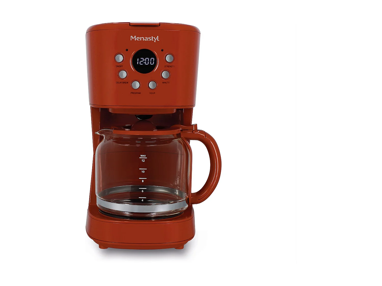 Menastyl - Cafetière Retro 1.5l En Polypropylène Et Acier Inoxydable Brique