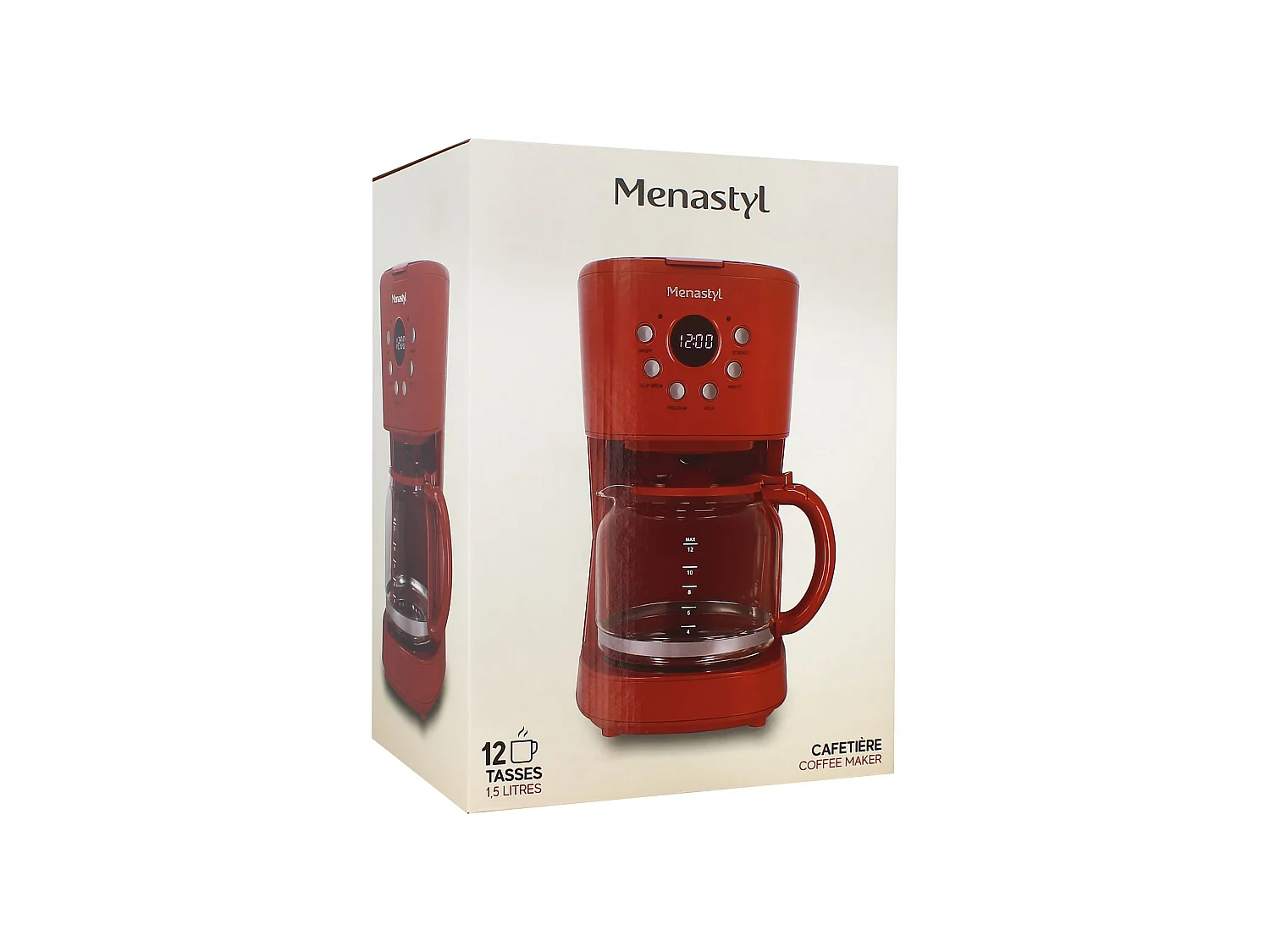 Menastyl - Cafetière Retro 1.5l En Polypropylène Et Acier Inoxydable Brique