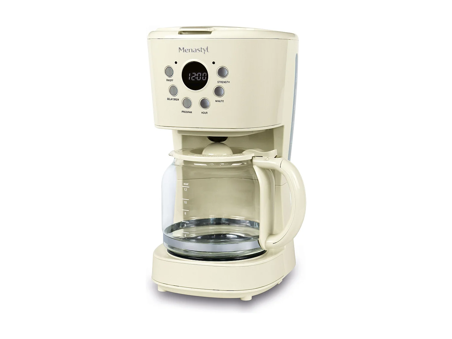 Menastyl - Cafetière Retro 1.5l En Polypropylène Et Acier Inoxydable Crème