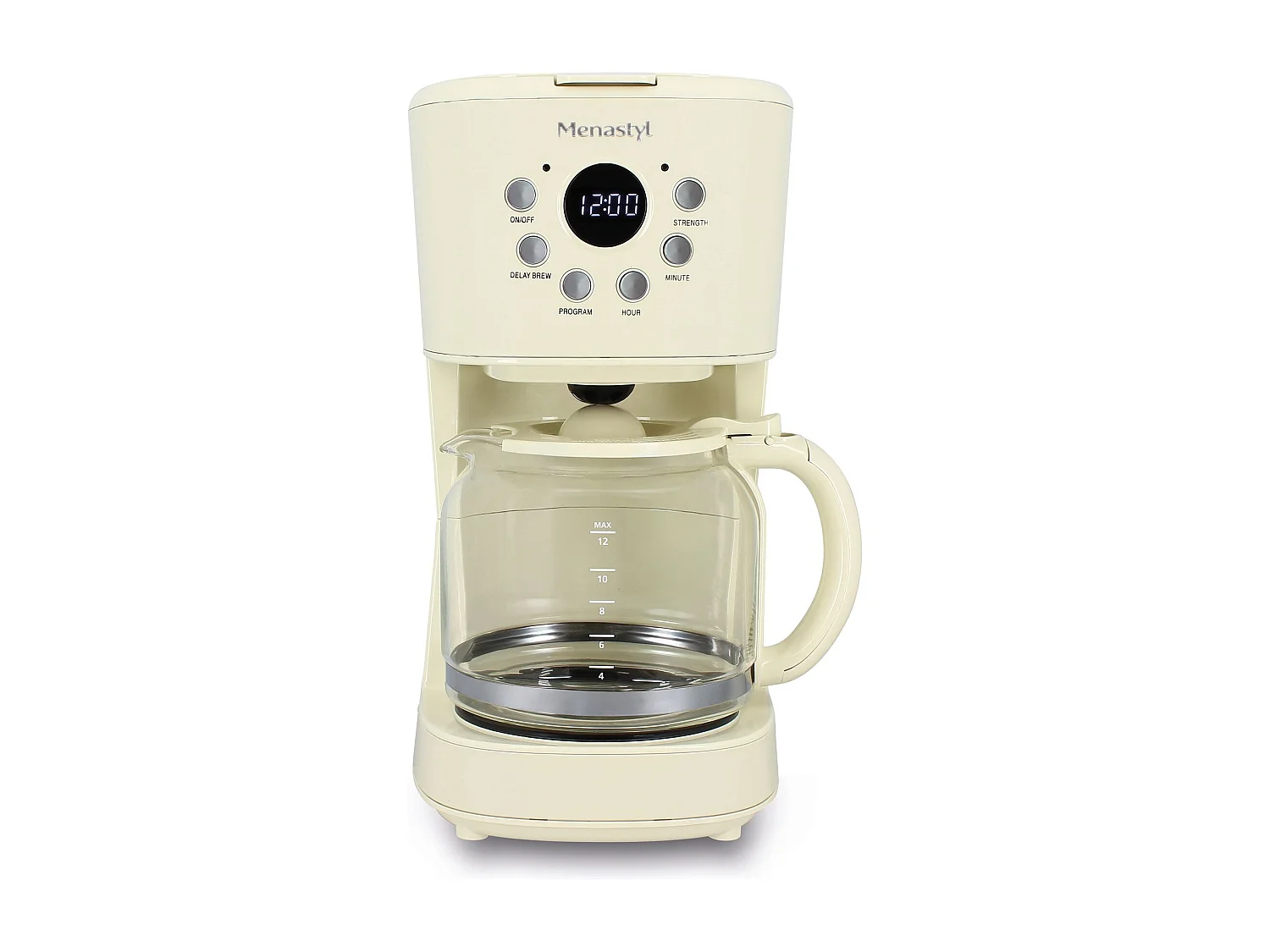 Menastyl - Cafetière Retro 1.5l En Polypropylène Et Acier Inoxydable Crème
