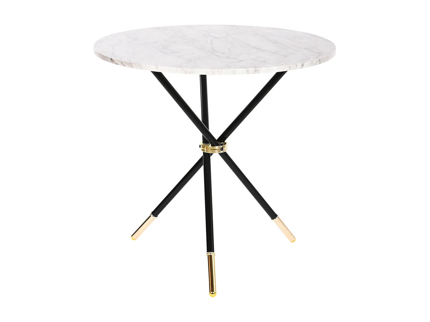 Tavolino laterale in MDF metallo 80X80X76 effetto marmo