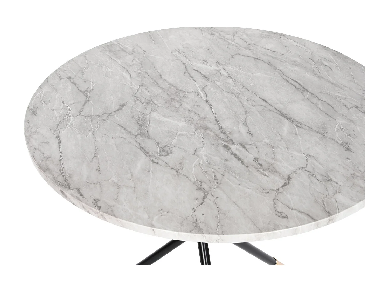 Tavolino laterale in MDF metallo 80X80X76 effetto marmo