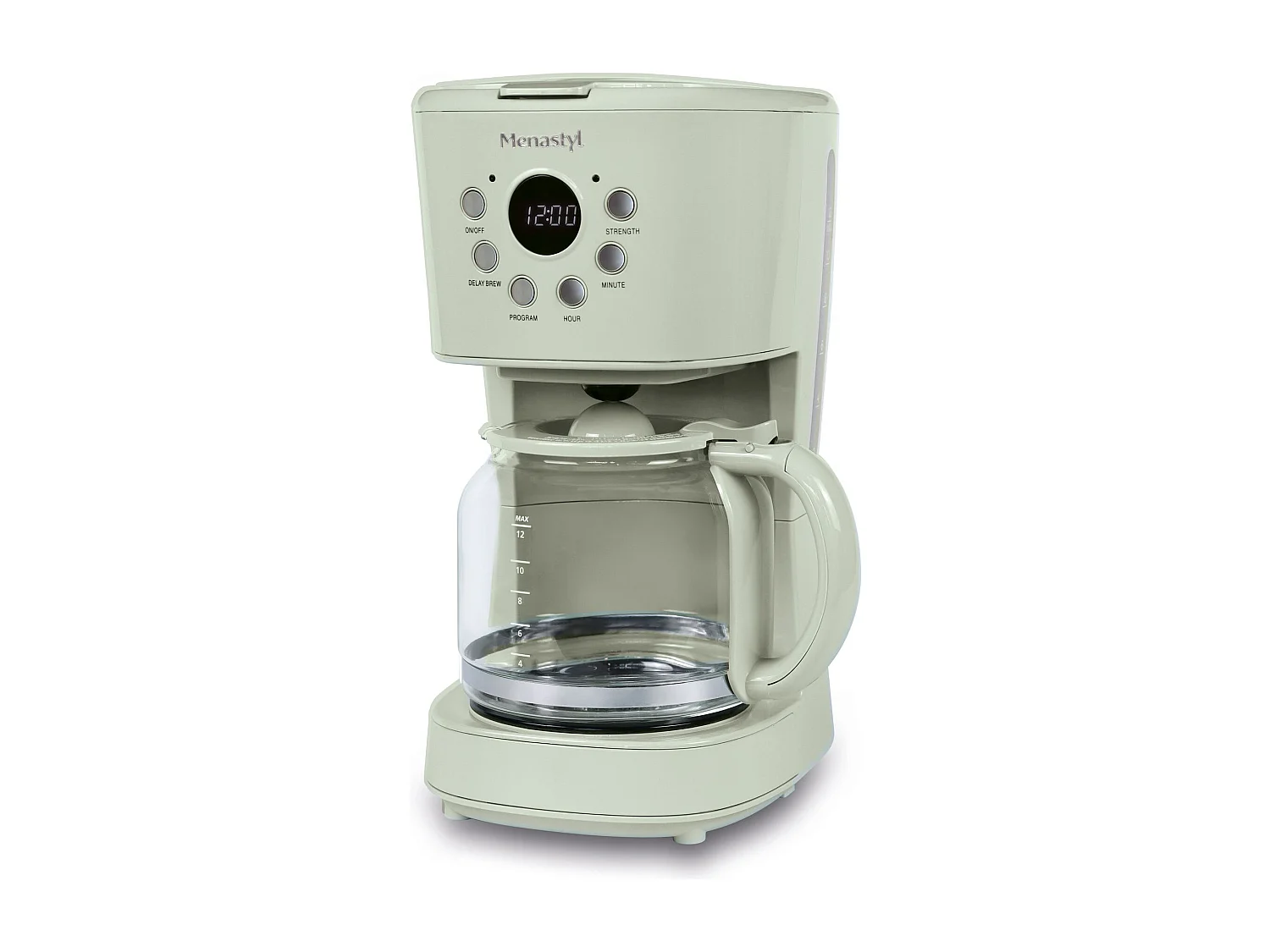 Menastyl - Cafetière Retro 1.5l En Polypropylène Et Acier Inoxydable Celadon
